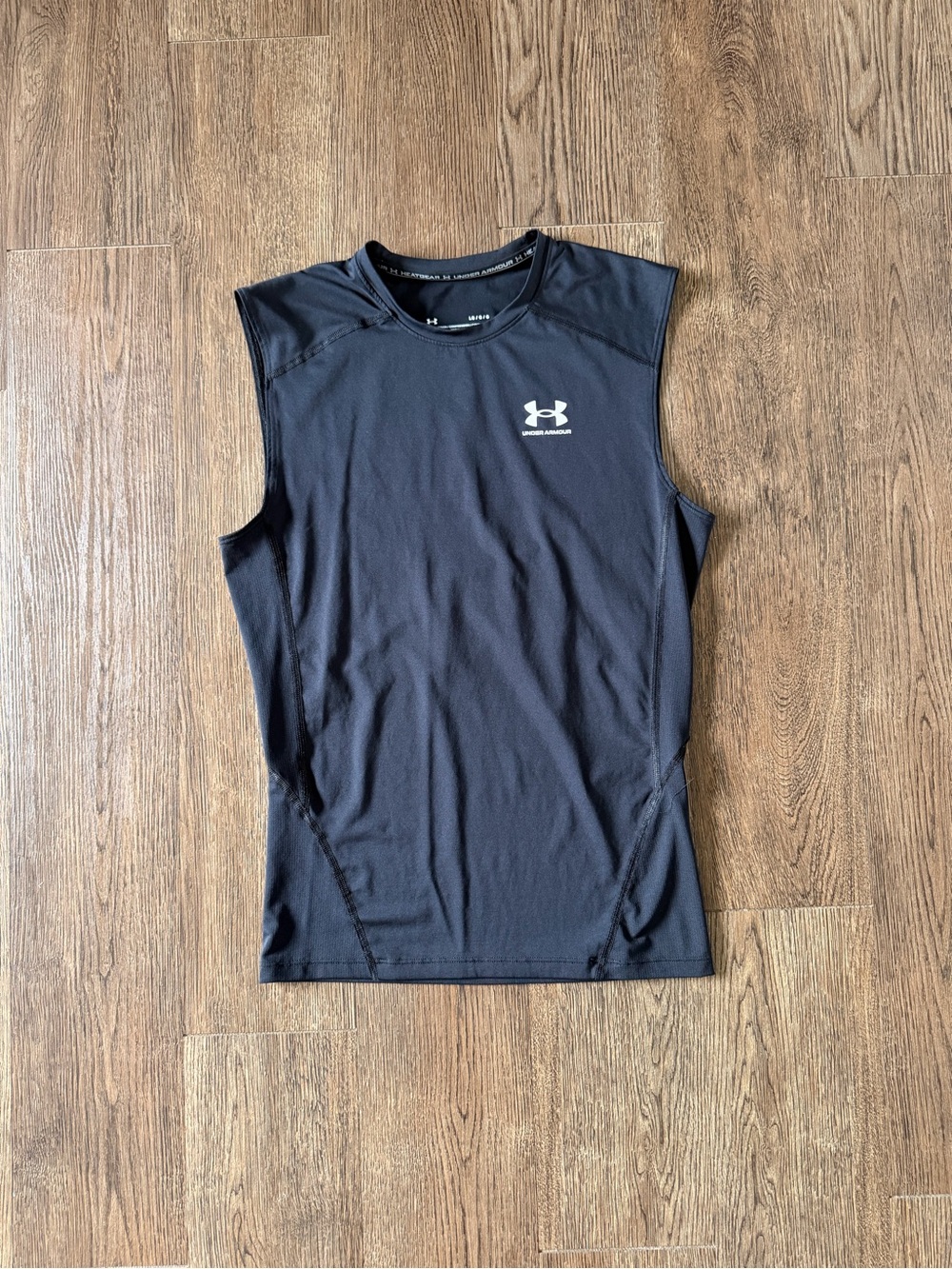 Under Armour Men’s Black Sleeveless Compression Top, Size Large